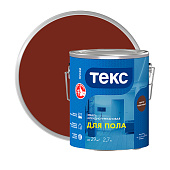  Эмаль алкидно-уретановая для пола глянцевая Текс ПРОФИ красно-коричневая 2,7л 