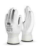  Перчатки нейлоновые, полисофт, 13класс, Specialist MG-166 Пер731, белые, 9-10 р 