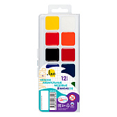  Краски 12 цветов Лео "ШколаСад" медовые, без кисти, LW-0112 