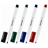  Маркеры стираемые для белой доски НАБОР 4 ЦВЕТА, BRAUBERG "LINE", 3 мм, с клипом, 152119 