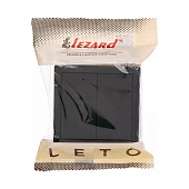 Выключатель накладной 2 клавиши, цвет черн. бархат, Lezard LETO