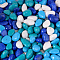  Грунт для аквариума "Галька цветная,  голубой-синий-белый-бирюзовый" 800г фр 8-12 мм   1198707 