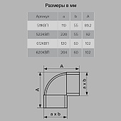 Колено плоское вертик 110х55мм 90град Арт.5252