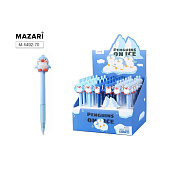  Ручка гелевая автоматическая Mazari Penguins, синяя, 0,5 мм, ассорти, 3 дизайна, M-5492-70 