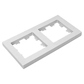 Рамка для розеток и выключателей, 2 поста, цвет белый, EKF Эпика Рамка для розеток и выключателей, 2 поста, цвет белый, EKF Эпика