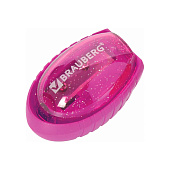  Точилка BRAUBERG "Shuttle", с контейнером, эллиптическая, ассорти, в картонном дисплее, 222505 