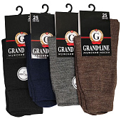  Носки мужские теплые GRAND LINE (МТ-201), т-синий, р. 25 