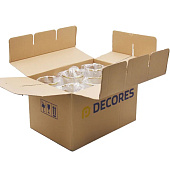 Набор стеклянных стаканов для воды DECORES Ажур с золотым декором 6 шт DCS1055 Набор стеклянных стаканов для воды DECORES Ажур с золотым декором 6 шт DCS1055