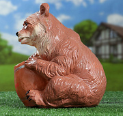  Садовая фигура "Медведь с бочонком" коричневый, 27х24х28см  4870377 