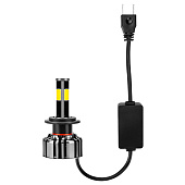  Автолампа диод H7 PX26d 12/24V  25W 2500Лм SKYWAY вентилятор+драйвер ПРОТОН А4 6000К Белая коробка комп.2шт 