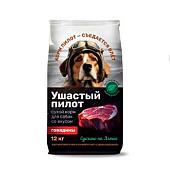 Сухой корм Ушастый пилот для собак 12 кг говядина