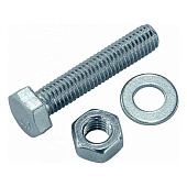 Болт М10х70 с гайкой и шайбой, DIN933, 2шт, цинк Болт М10х70 с гайкой и шайбой, DIN933, 2шт, цинк