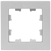Рамка для розеток и выключателей, 1 пост, цвет алюминий, EKF Эпика Рамка для розеток и выключателей, 1 пост, цвет алюминий, EKF Эпика