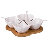  Набор сервировочный на деревянной подставке lefard "диаманд"  359-381 