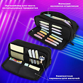 Пенал-органайзер Brauberg, 2 откидные планки, полиэстер, 23x9х7см, Total black, 272317 Пенал-органайзер Brauberg, 2 откидные планки, полиэстер, 23x9х7см, Total black, 272317
