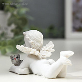 Сувенир полистоун "Белоснежный ангел с цветным полосатым котиком" 5х4,5х9,6 см 4838710 Сувенир полистоун "Белоснежный ангел с цветным полосатым котиком" 5х4,5х9,6 см 4838710