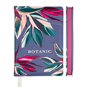  Ежедневник А5,136 л, deVENTE Botanic, серо-сиреневый, белая бумага с бордовым срезом, искусственная кожа, 2234578 