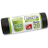 Пакеты для мусора GRIFON 20 л (6 мкм) ПНД черные, 25 шт в рулоне 101-001/1 /40/ Пакеты для мусора GRIFON 20 л (6 мкм) ПНД черные, 25 шт в рулоне 101-001/1 /40/
