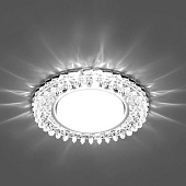Светильник Feron 4027 CD со светодиодной подсветкой  4000K, 15W GX53, без лампы, прозрачный, хром, с драйвером