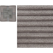  Покрывало 180х200 Полоска фланель серо-бежевый 