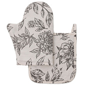  Кухонный набор 2 предмета   Этель Black flowers 10283369 