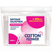 Ватные палочки Cotton Flower пакет 300шт Ватные палочки Cotton Flower пакет 300шт