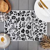  Салфетка (жаккард) 30х45 Этель Flowers black 6705302 