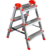 Стремянка стальная двусторонняя 3 ступени, высота платформы 61см, макс. нагр. 120кг. Стремянка стальная двусторонняя 3 ступени, высота платформы 61см, макс. нагр. 120кг.