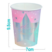  Набор бумажных стаканов 6 шт. "Magical birthday party", (9,5 см) 