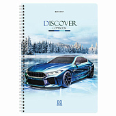 Тетрадь 80л. А4. BRAUBERG гребень, клетка, обложка картон, Discover, 404050 Тетрадь 80л. А4. BRAUBERG гребень, клетка, обложка картон, Discover, 404050