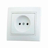 Розетка встраиваемая без заземления, цвет белый, Lezard MIRA Розетка встраиваемая без заземления, цвет белый, Lezard MIRA