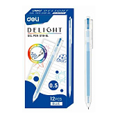 Ручка гелевая синяя автоматическая DELI Delight, 0,5/0,5, корпус матовый, EG118-BL