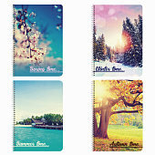 Тетрадь 96л. А4. BRAUBERG гребень, клетка, обложка картон, 4 СЕЗОНА, 403071 Тетрадь 96л. А4. BRAUBERG гребень, клетка, обложка картон, 4 СЕЗОНА, 403071