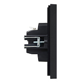  Выключатель встраиваемый 2 клавиши, цвет черный, IEK FORTE&PIANO 