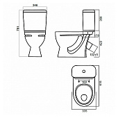 Унитаз-компакт Стандарт комфорт к/в, с арматурой, сиденьем микролифт Sanita Унитаз-компакт Стандарт комфорт к/в, с арматурой, сиденьем микролифт Sanita