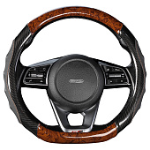 Оплетка D-тип экокожа/ПВХ M (37-39 см) SKYWAY Mix Drift-1 Черная/коричневая