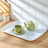  Поднос пластиковый, 47х36,5х2,3 см, прямоугольный, цвет мрамор 9171052 