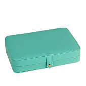  Шкатулка для украшений портативная 8 полос, 4 места, 14х21х4,5 см, цвет голубой, 9905735 