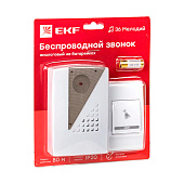  Звонок беспроводной, 36 мелодии, 80м радиус, IP20, EKF 