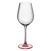 Набор бокалов для красного вина Crystal Bohemia Columba Optic Розовая ножка 500 мл (2 шт) БСС0498 Набор бокалов для красного вина Crystal Bohemia Columba Optic Розовая ножка 500 мл (2 шт) БСС0498