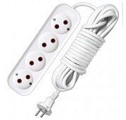 Удлинитель 4 гнезда, 5м без заземл. 10А IP20, ПВС 2х0.75 АБС-пластик UNIVersal Е-204 Удлинитель 4 гнезда, 5м без заземл. 10А IP20, ПВС 2х0.75 АБС-пластик UNIVersal Е-204