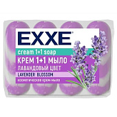  Крем-мыло туалетное EXXE 1+1 Лавандовый цвет 4х75г сиреневое полосатое 