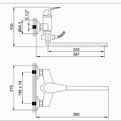  Смеситель д/ванны PC-B 30-01 Rusant 