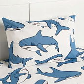 Комплект постельного белья 1,5 спальный Этель Funny shark бязь 10678936 Комплект постельного белья 1,5 спальный Этель Funny shark бязь 10678936
