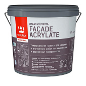 Краска фасадная глубокоматовая Tikkurila Facade Acrylate База A 2,7л Краска фасадная глубокоматовая Tikkurila Facade Acrylate База A 2,7л
