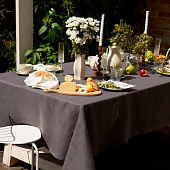  Скатерть Этель Linen collection graphite 145х185см, лён, 265 г/м2, 10610003 