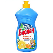  Средство для мытья посуды 450г  Апельсин и Лимон БИОЛАН 
