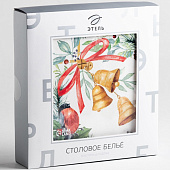  Скатерть Этель Сhristmas bells с ВМГО, 150х180 см, саржа, 7318999 