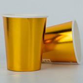 Набор бумажных стаканов 16 шт. "Golden party", (9 см) Набор бумажных стаканов 16 шт. "Golden party", (9 см)