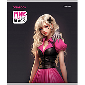 Тетрадь 48л. А5. клетка, Pink&Black, Проф-Пресс, Т48-2552 Тетрадь 48л. А5. клетка, Pink&Black, Проф-Пресс, Т48-2552